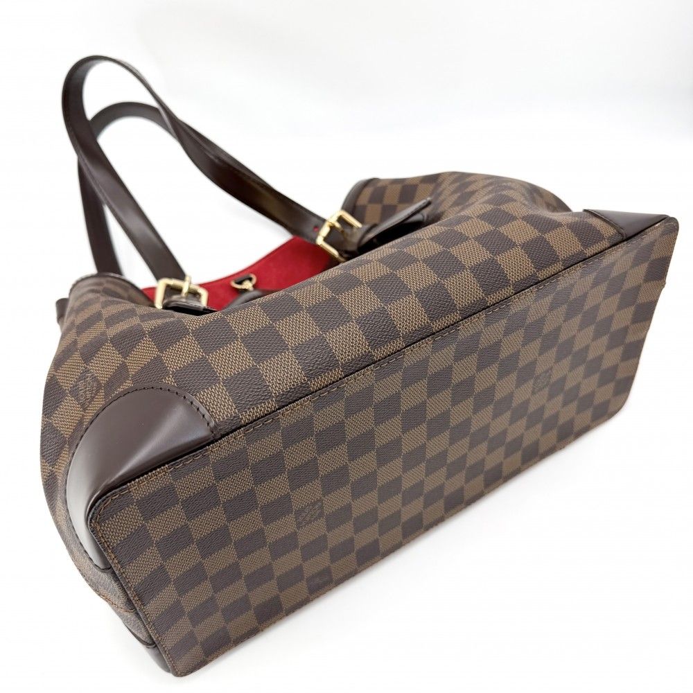 Louis Vuitton Tote Hampstead MM Handbag Shoulder Damier Canvas Brown Gold — view 3