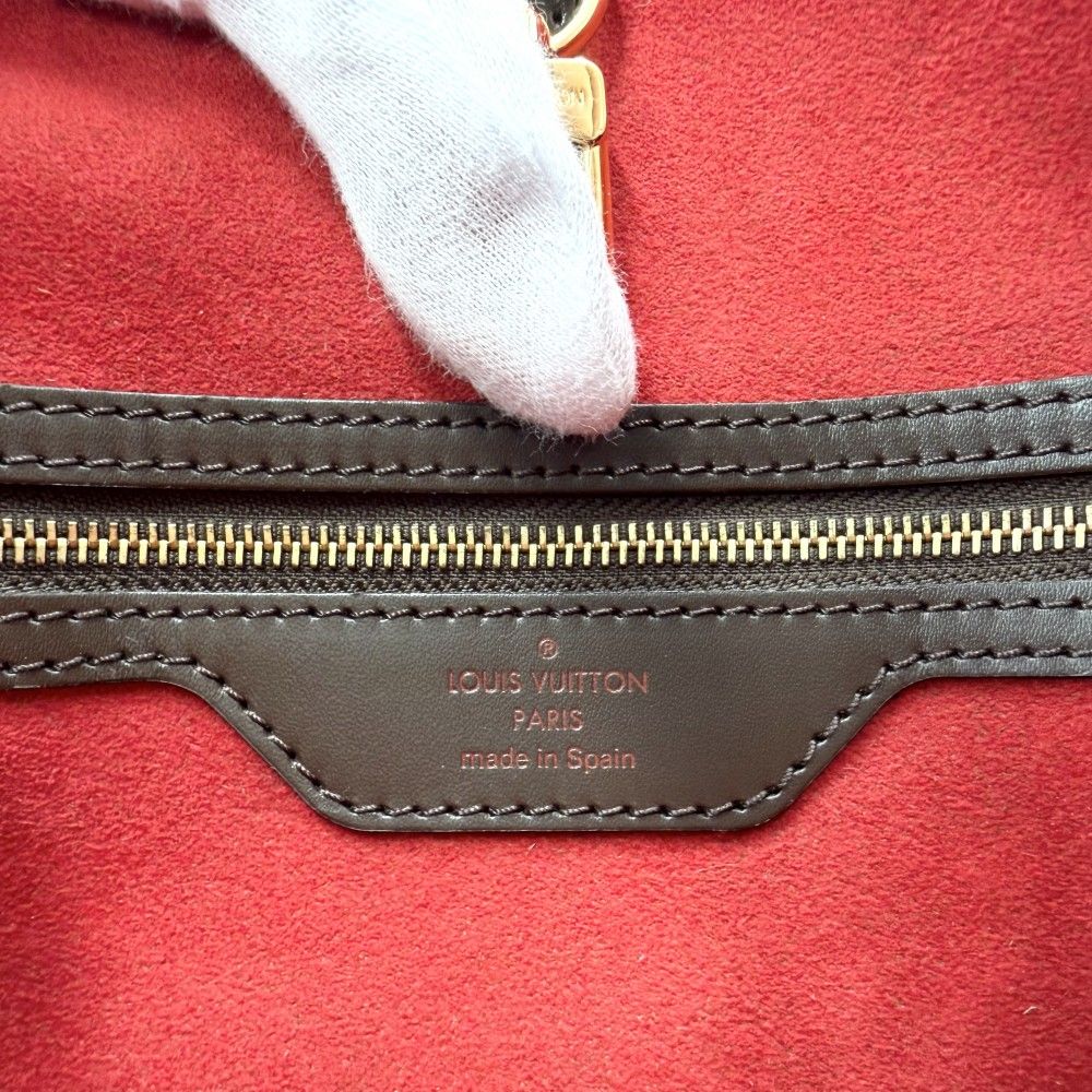Louis Vuitton Tote Hampstead MM Handbag Shoulder Damier Canvas Brown Gold — view 5