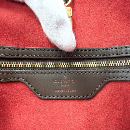 Louis Vuitton Tote Hampstead MM Handbag Shoulder Damier Canvas Brown Gold — view 5