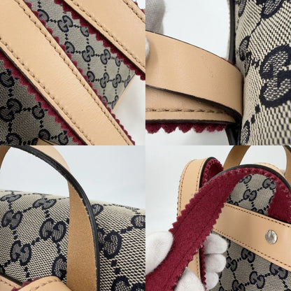 Gucci Backpack Kids Children GG Canvas Leather Brown Navy Blue Silver — view 8