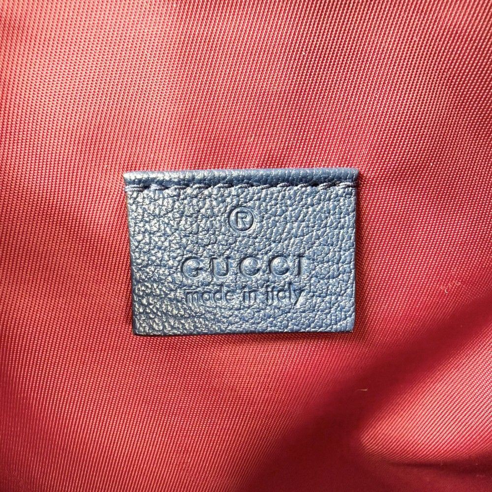 Gucci Backpack Kids Children GG Canvas Leather Brown Navy Blue Silver — view 5
