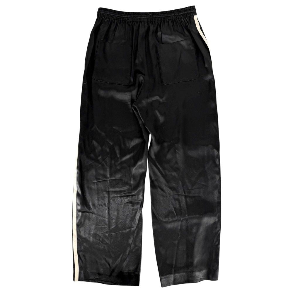 Celine Pants Straight Jersey Satin Long 36 Black Gold Acetate Silk — view 2