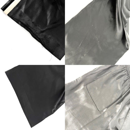 Celine Pants Straight Jersey Satin Long 36 Black Gold Acetate Silk — view 5