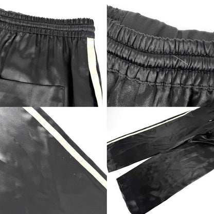 Celine Pants Straight Jersey Satin Long 36 Black Gold Acetate Silk — view 6