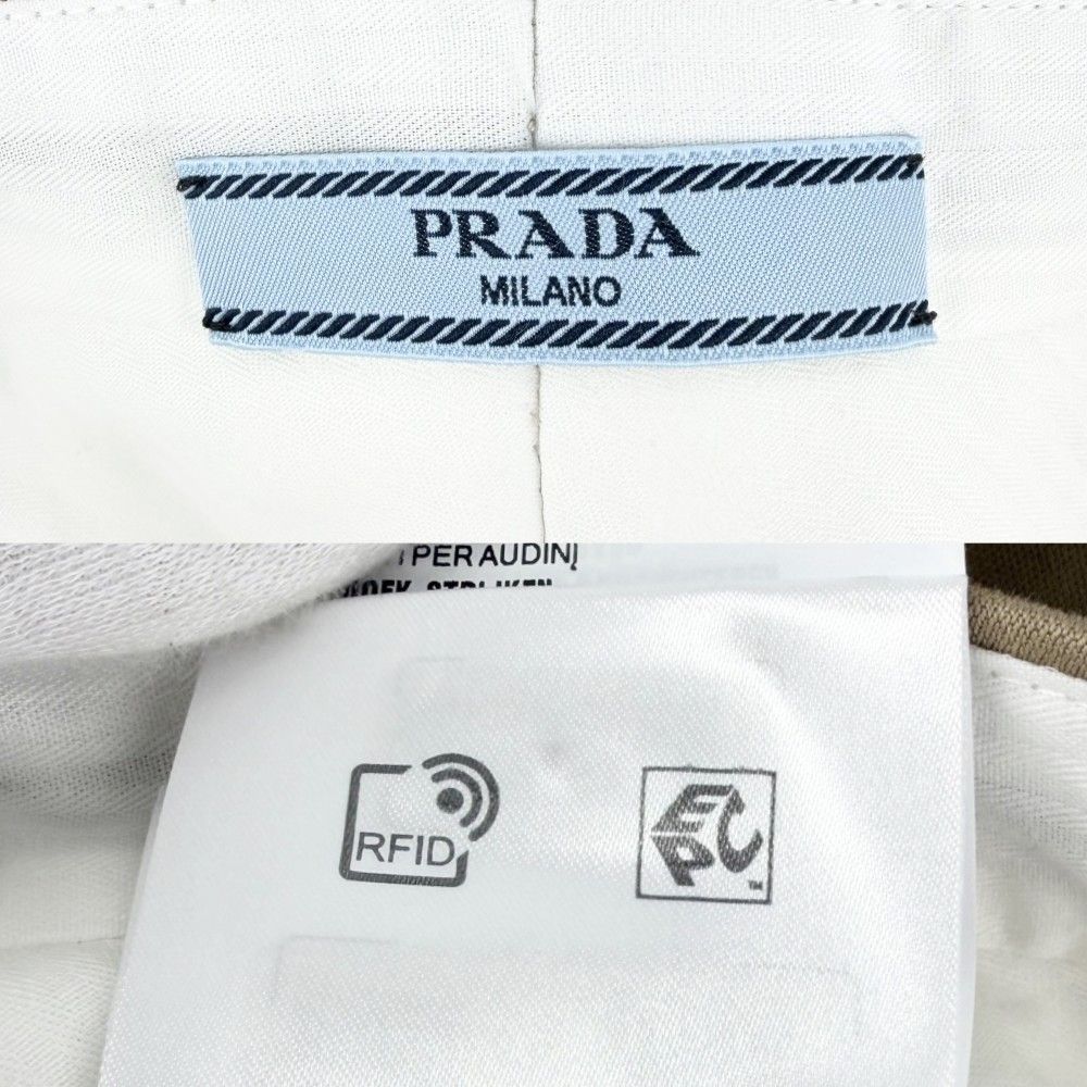 Prada Pants Shorts Beige Silver Cotton Spring Autumn — view 3