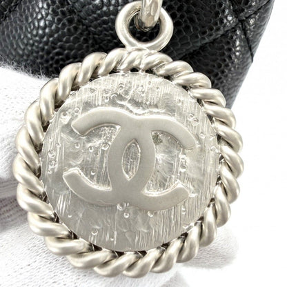 Chanel Handbag Quilted Medallion Tote CC Logo Shoulder Caviar Leather Black — view 6