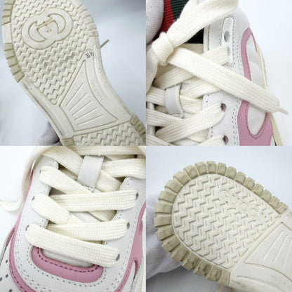 Gucci Sneakers Reweb Low Cut Shoes 35.5 Leather White Pink — view 7