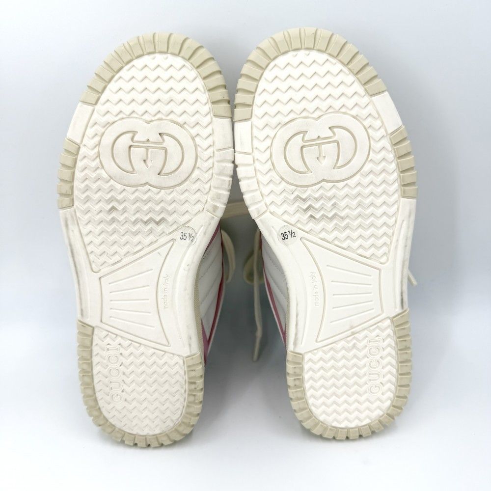 Gucci Sneakers Reweb Low Cut Shoes 35.5 Leather White Pink — view 5