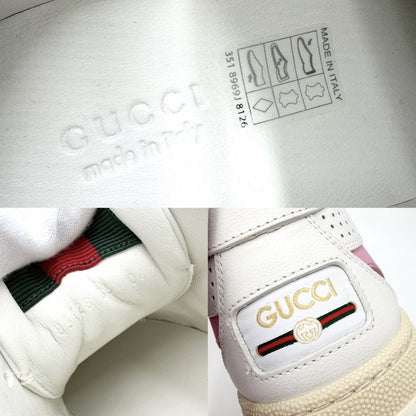 Gucci Sneakers Reweb Low Cut Shoes 35.5 Leather White Pink — view 6