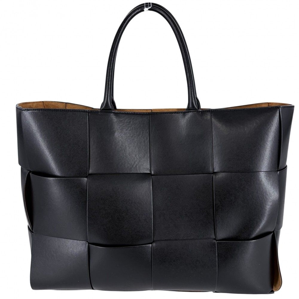 Bottega Veneta Tote Maxi Intrecciato Arco Large Shoulder Bag Leather Black