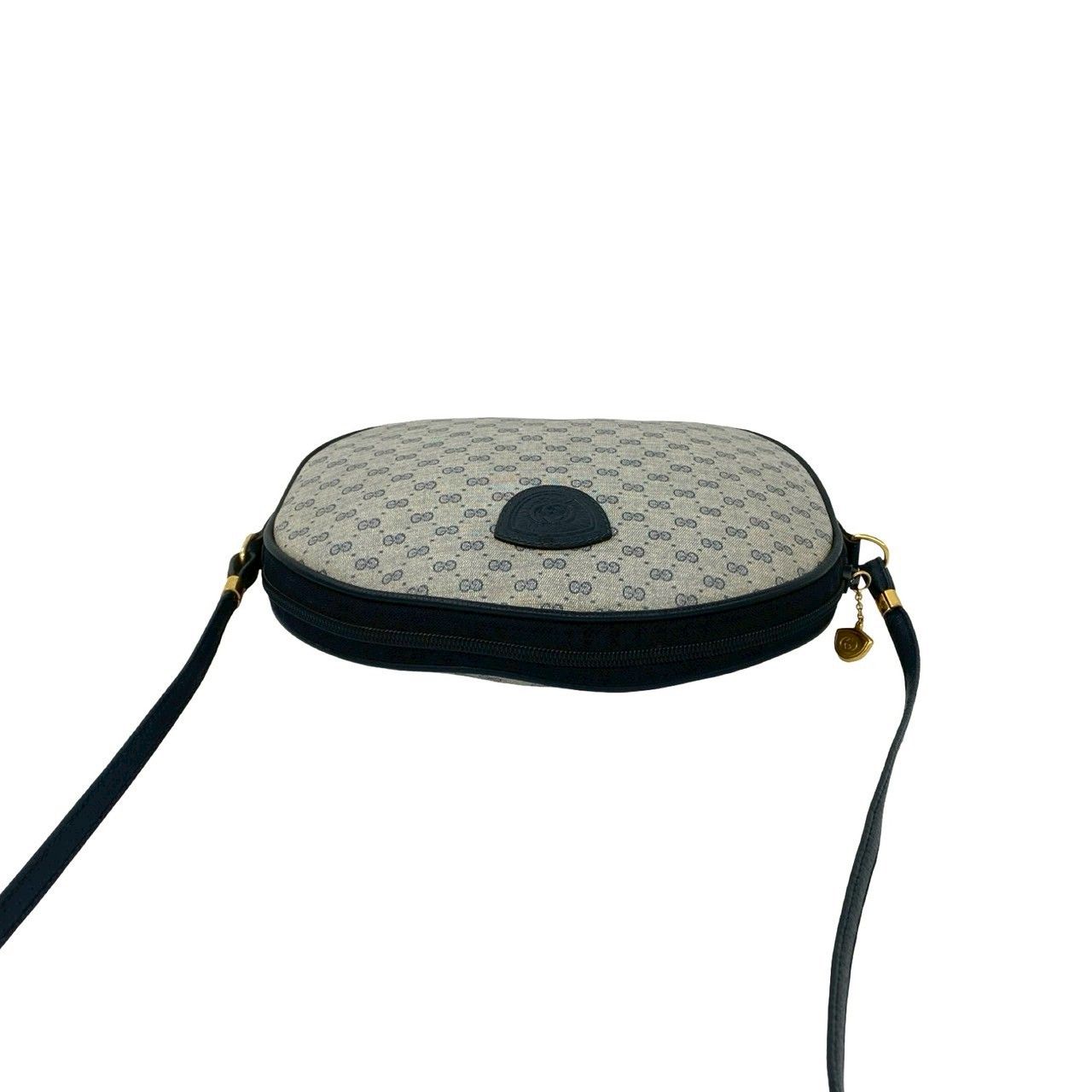 Gucci Vintage Micro GG Logo Leather Shoulder Bag Pochette Crossbody Navy — view 4