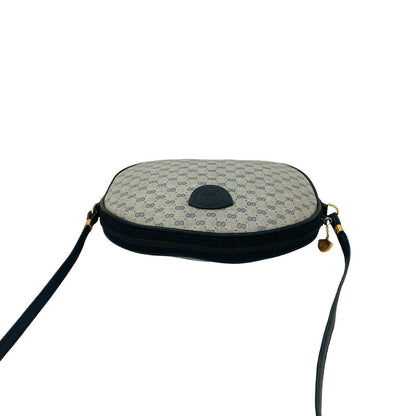 Gucci Vintage Micro GG Logo Leather Shoulder Bag Pochette Crossbody Navy — view 4