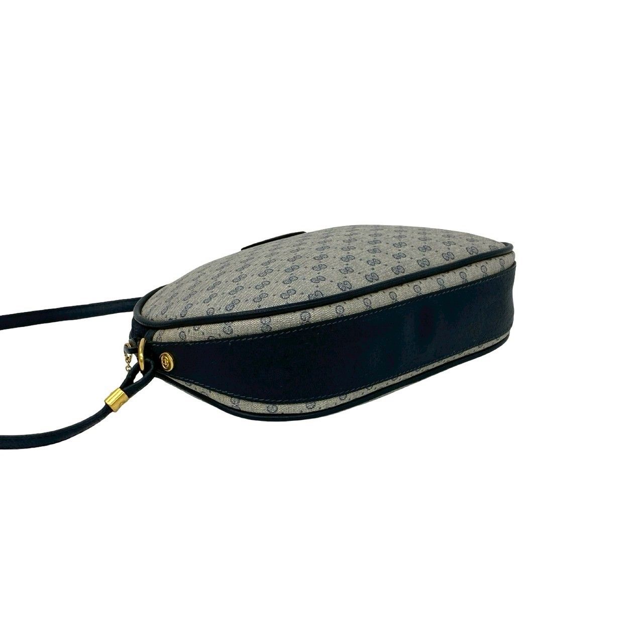 Gucci Vintage Micro GG Logo Leather Shoulder Bag Pochette Crossbody Navy — view 7