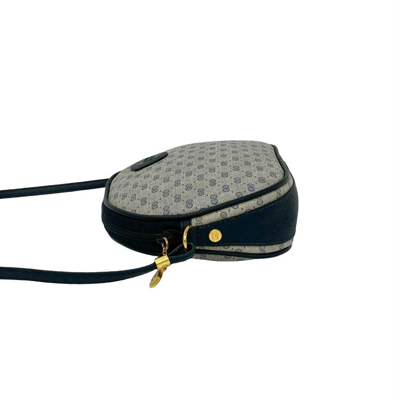 Gucci Vintage Micro GG Logo Leather Shoulder Bag Pochette Crossbody Navy — view 5