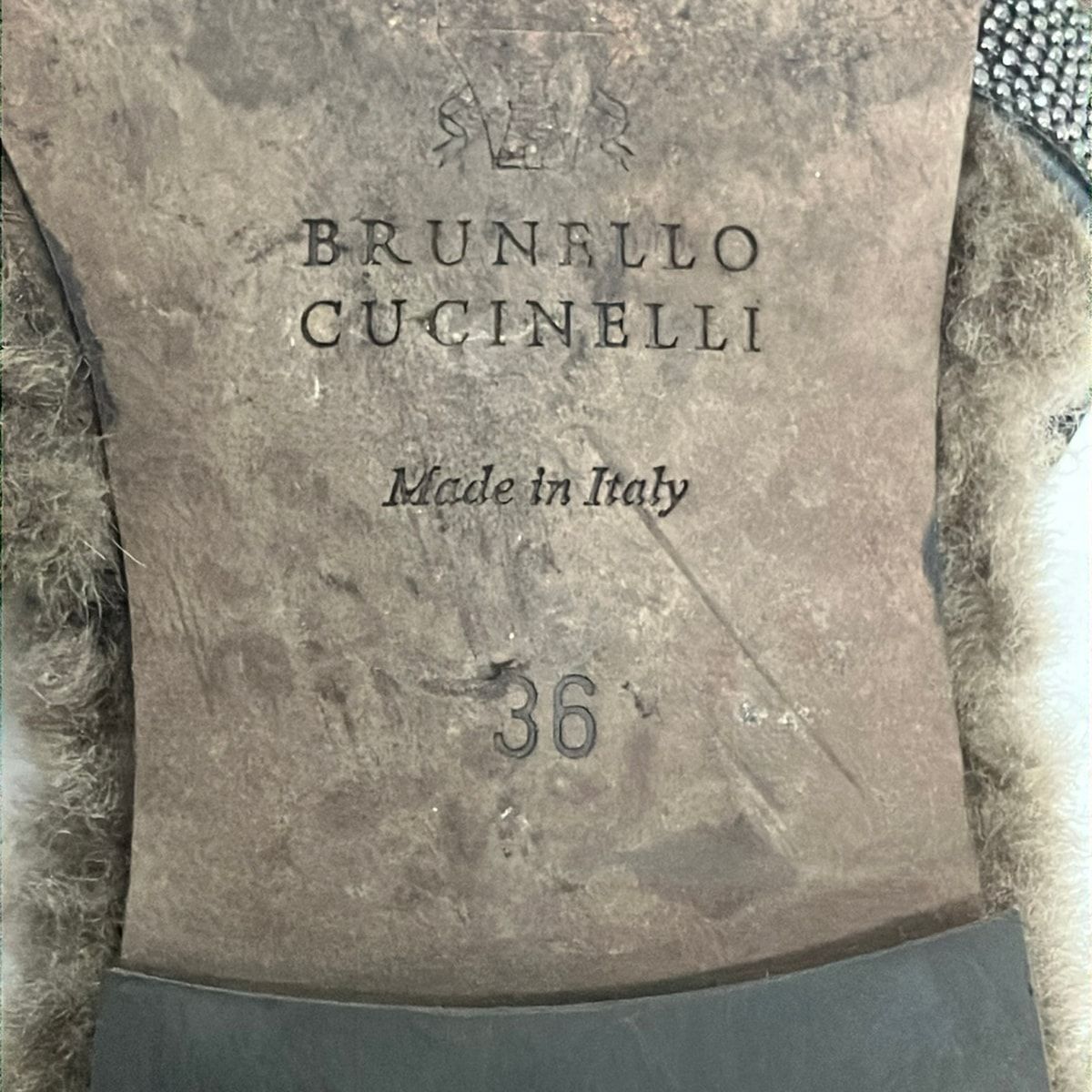 Brunello Cucinelli Sandals 36 Khaki Gray Black Leather — view 5