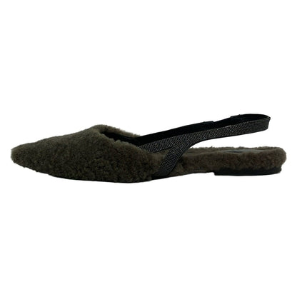 Brunello Cucinelli Sandals 36 Khaki Gray Black Leather