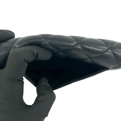 Chanel Quilted CC Logo Lambskin Leather Bifold Wallet Black — view 9