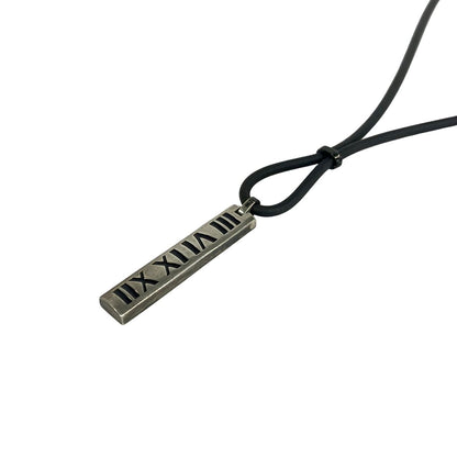 Tiffany & Co Necklace Atlas Black Numeric Silver