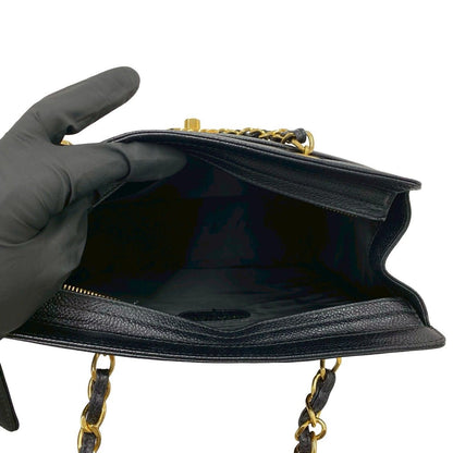 Chanel Box Card with Number 5 CC Logo Caviar Leather Tote Black — view 9