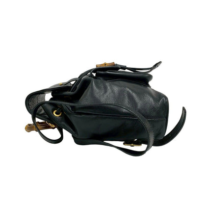 Gucci Vintage Bamboo Leather Backpack Black — view 5