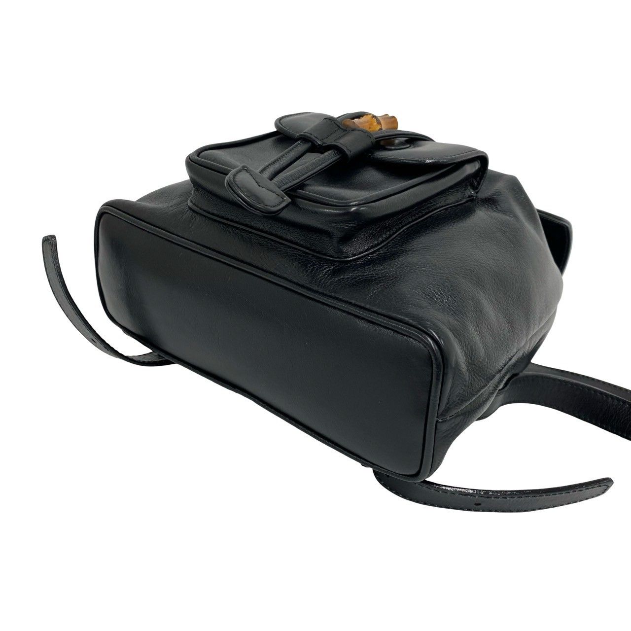 Gucci Vintage Bamboo Leather Backpack Black — view 8