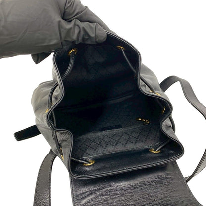 Gucci Vintage Bamboo Leather Backpack Black — view 9