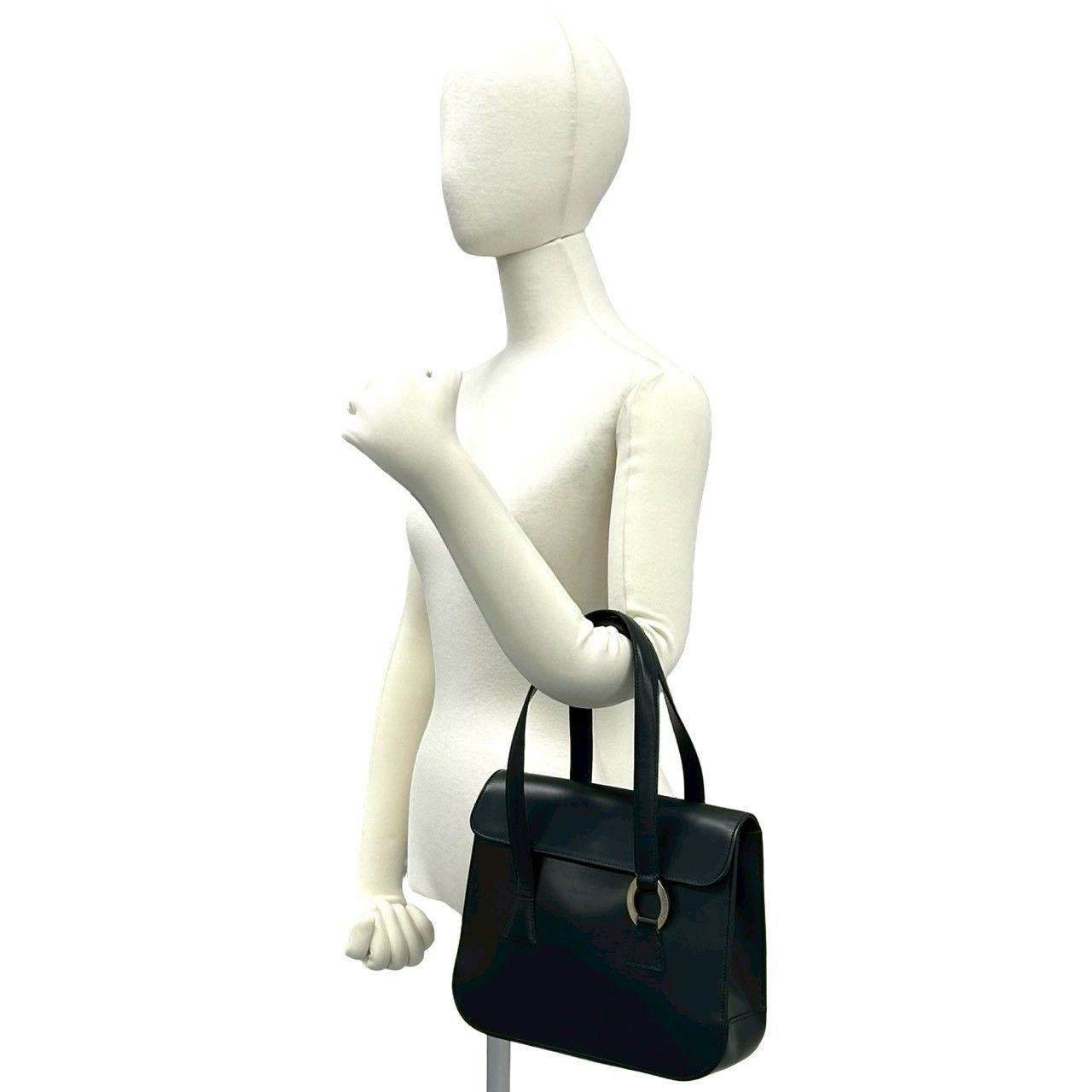 Dior Vintage Logo Leather Tote Black — view 2