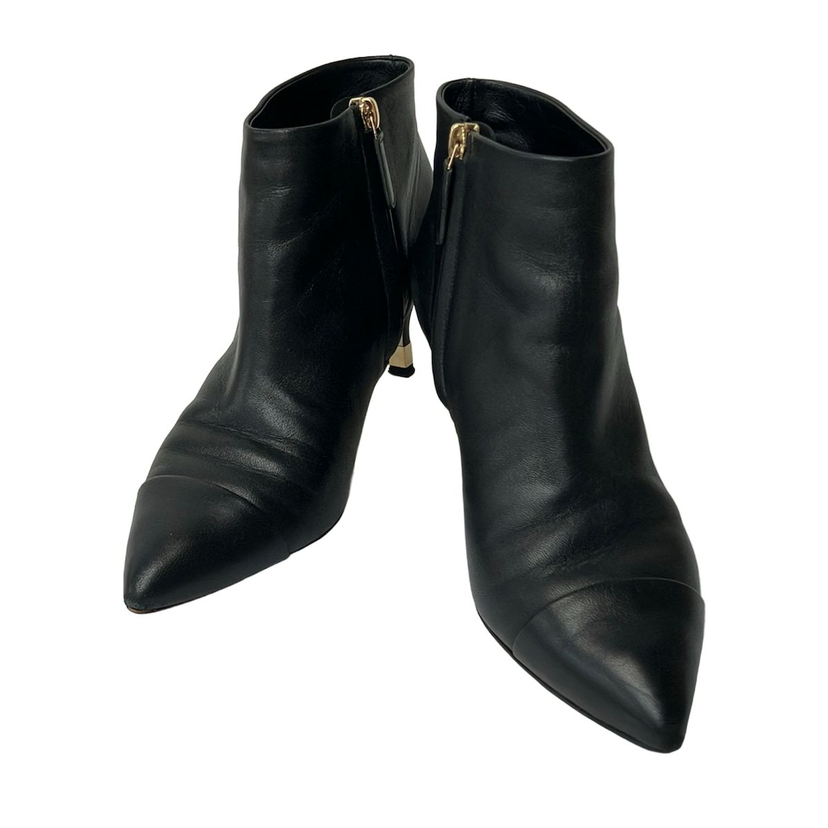 Chanel Short Boots 36.5 C Black Lambskin — view 2