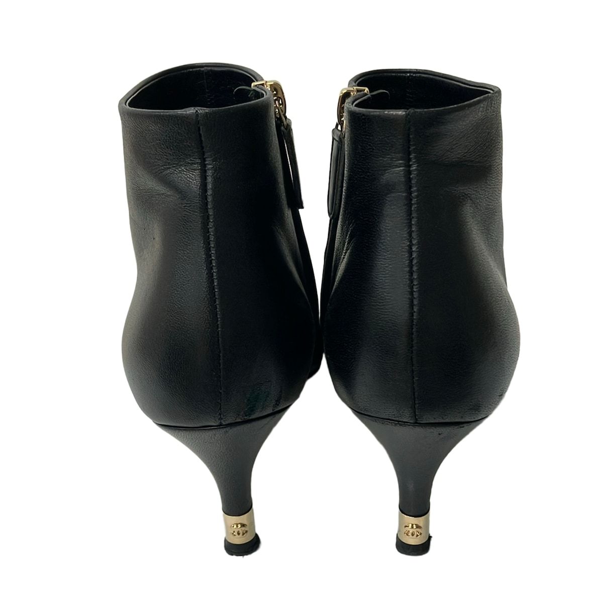 Chanel Short Boots 36.5 C Black Lambskin — view 3