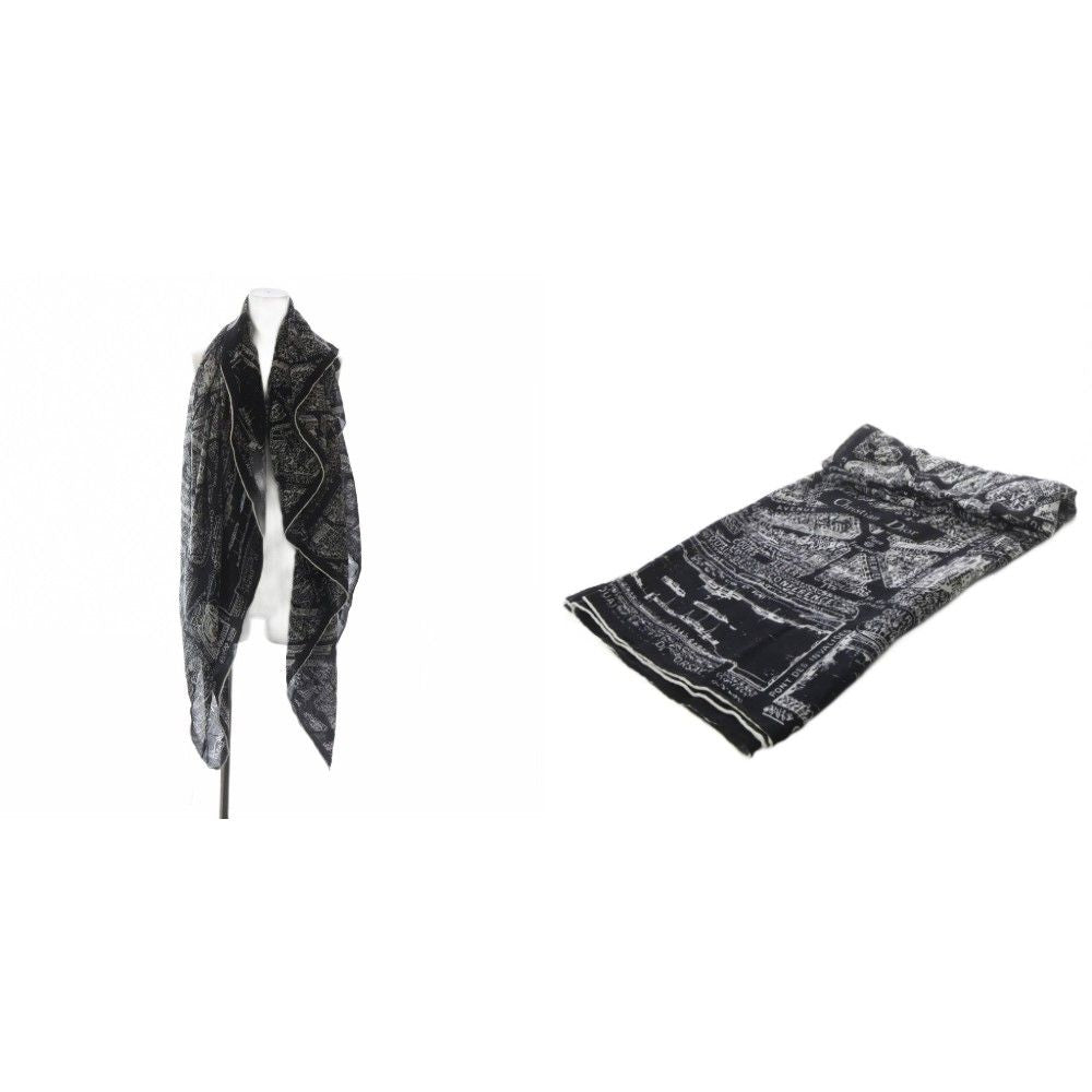 Dior Plan de Paris Shawl Scarf Black — view 8