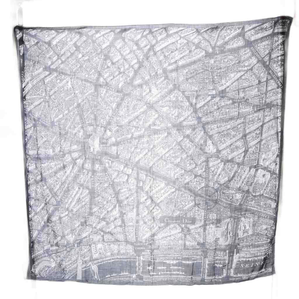 Dior Plan de Paris Shawl Scarf Black — view 6