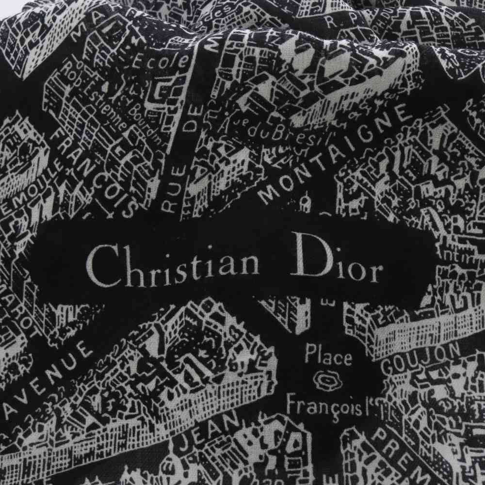 Dior Plan de Paris Shawl Scarf Black — view 2