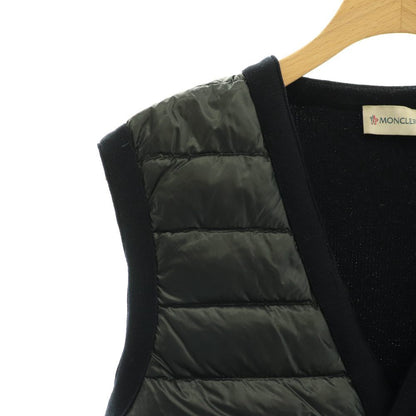 Moncler Maglia Tricot Gilet Knit Contrast Down Jacket Vest M Black Navy CX AD — view 4