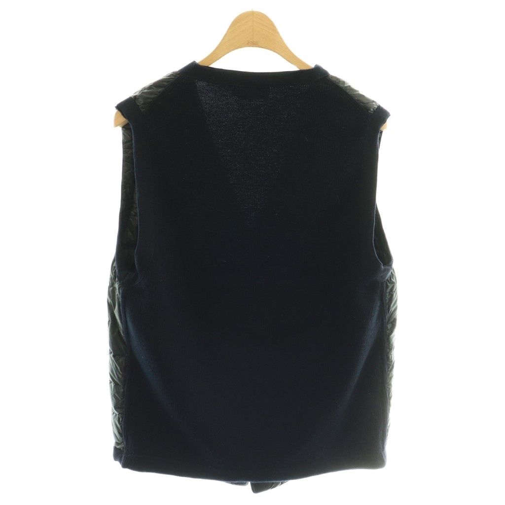 Moncler Maglia Tricot Gilet Knit Contrast Down Jacket Vest M Black Navy CX AD — view 2