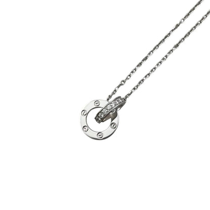 Cartier Necklace Love Semi Pave White Gold Diamond Half Paved — view 2