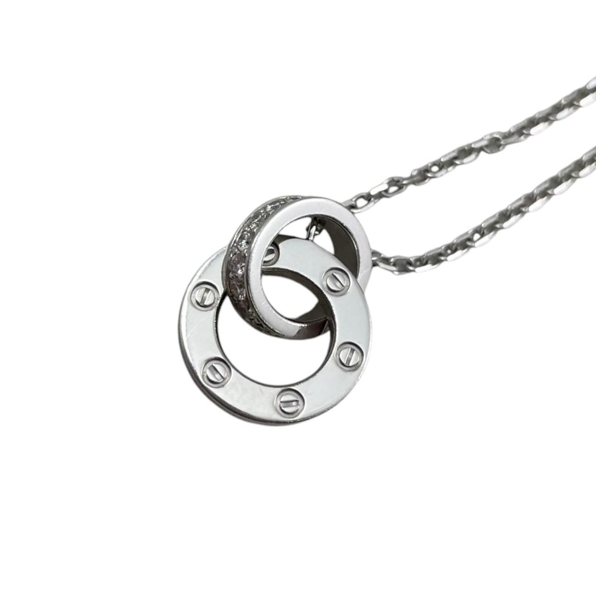 Cartier Necklace Love Semi Pave White Gold Diamond Half Paved — view 5