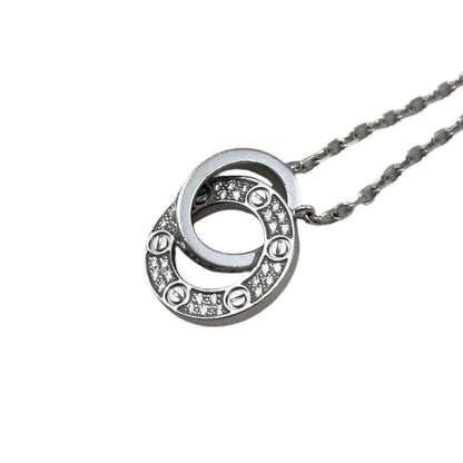 Cartier Necklace Love Semi Pave White Gold Diamond Half Paved — view 4