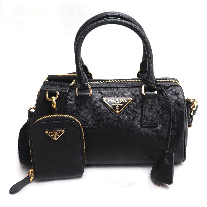 Prada Saffiano Luxe 2-Way Shoulder Bag Black