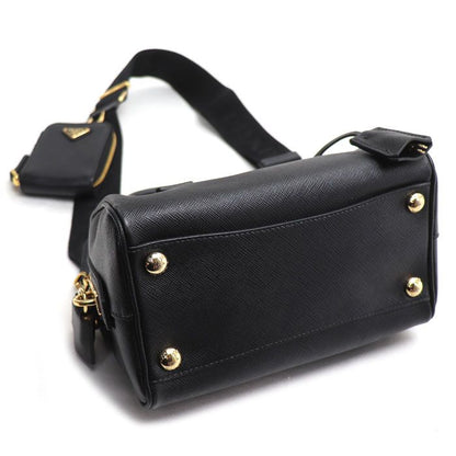 Prada Saffiano Luxe 2-Way Shoulder Bag Black — view 3