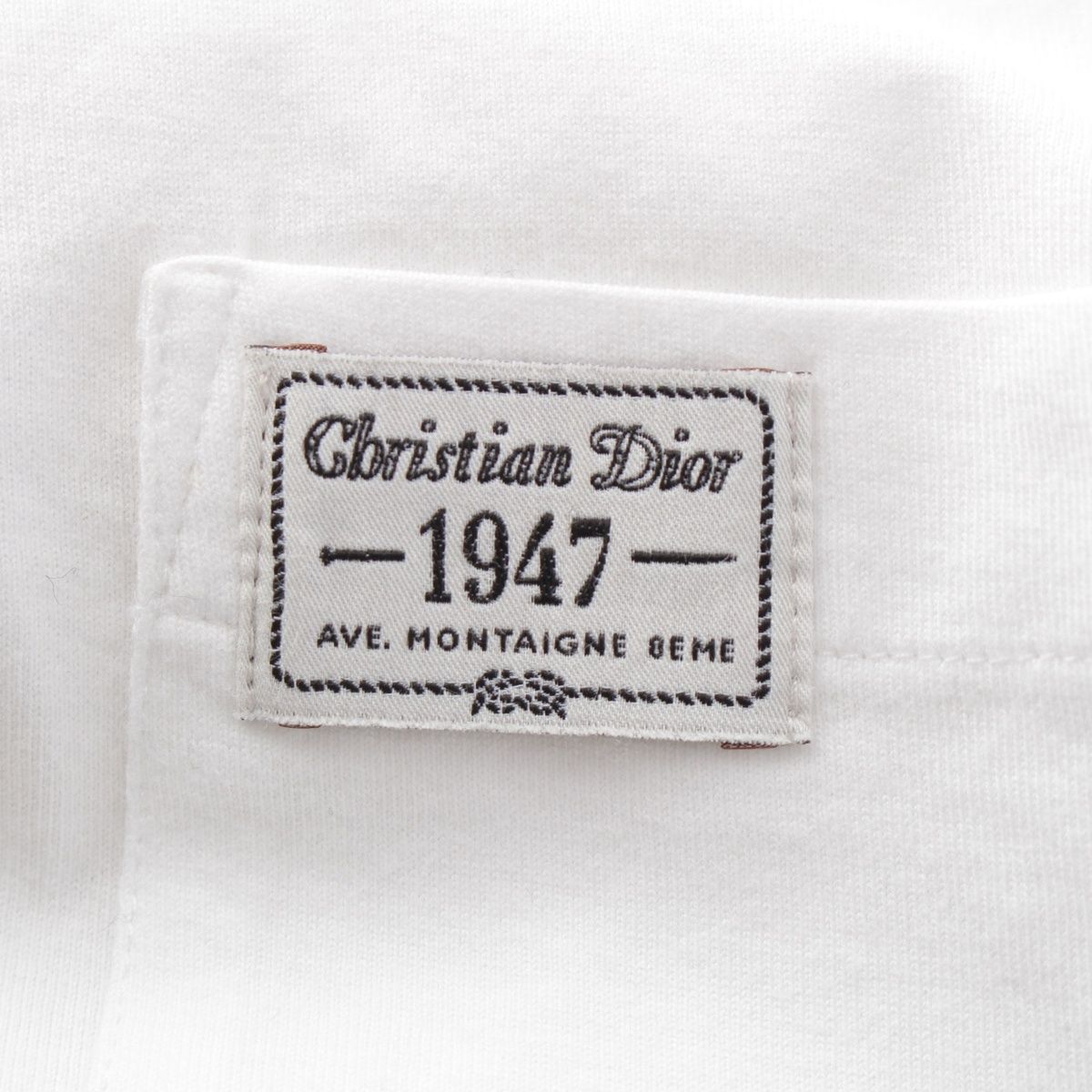 Dior Cotton Logo Embroidery T-Shirt Short Sleeve Top White — view 8
