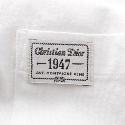 Dior Cotton Logo Embroidery T-Shirt Short Sleeve Top White — view 8