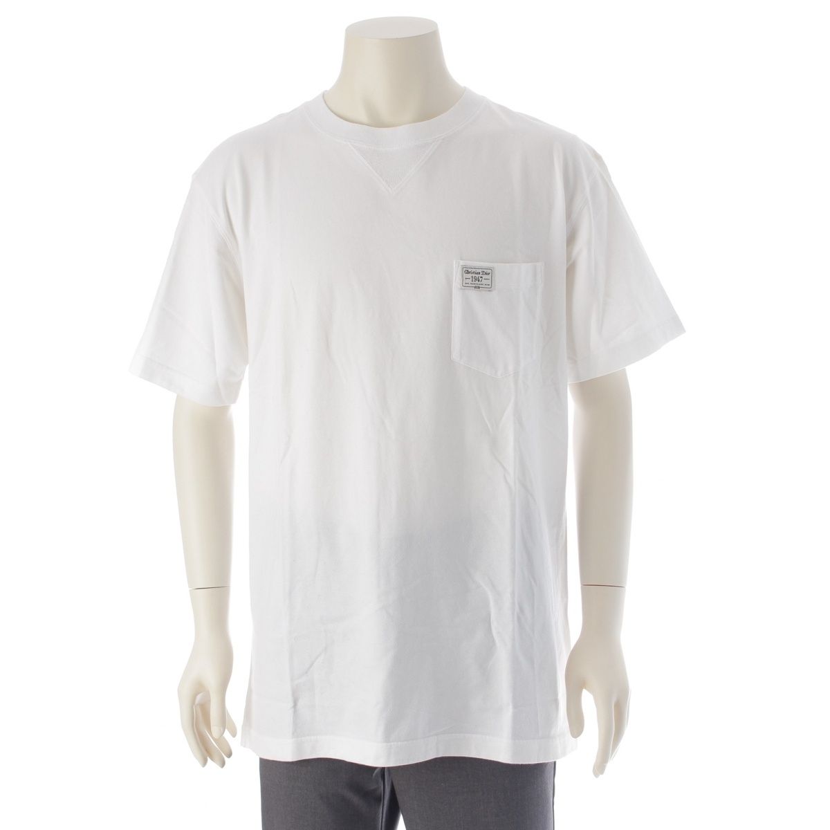 Dior Cotton Logo Embroidery T-Shirt Short Sleeve Top White