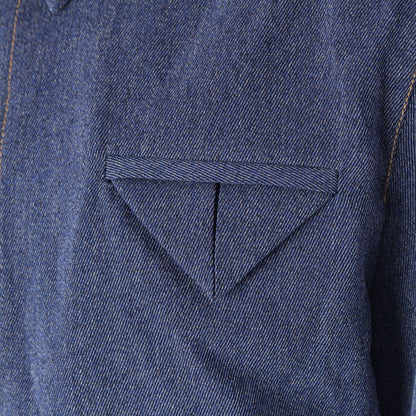 Bottega Veneta Wool Twill Denim Hiyo Long Sleeve Shirt Top Indigo 46 — view 8