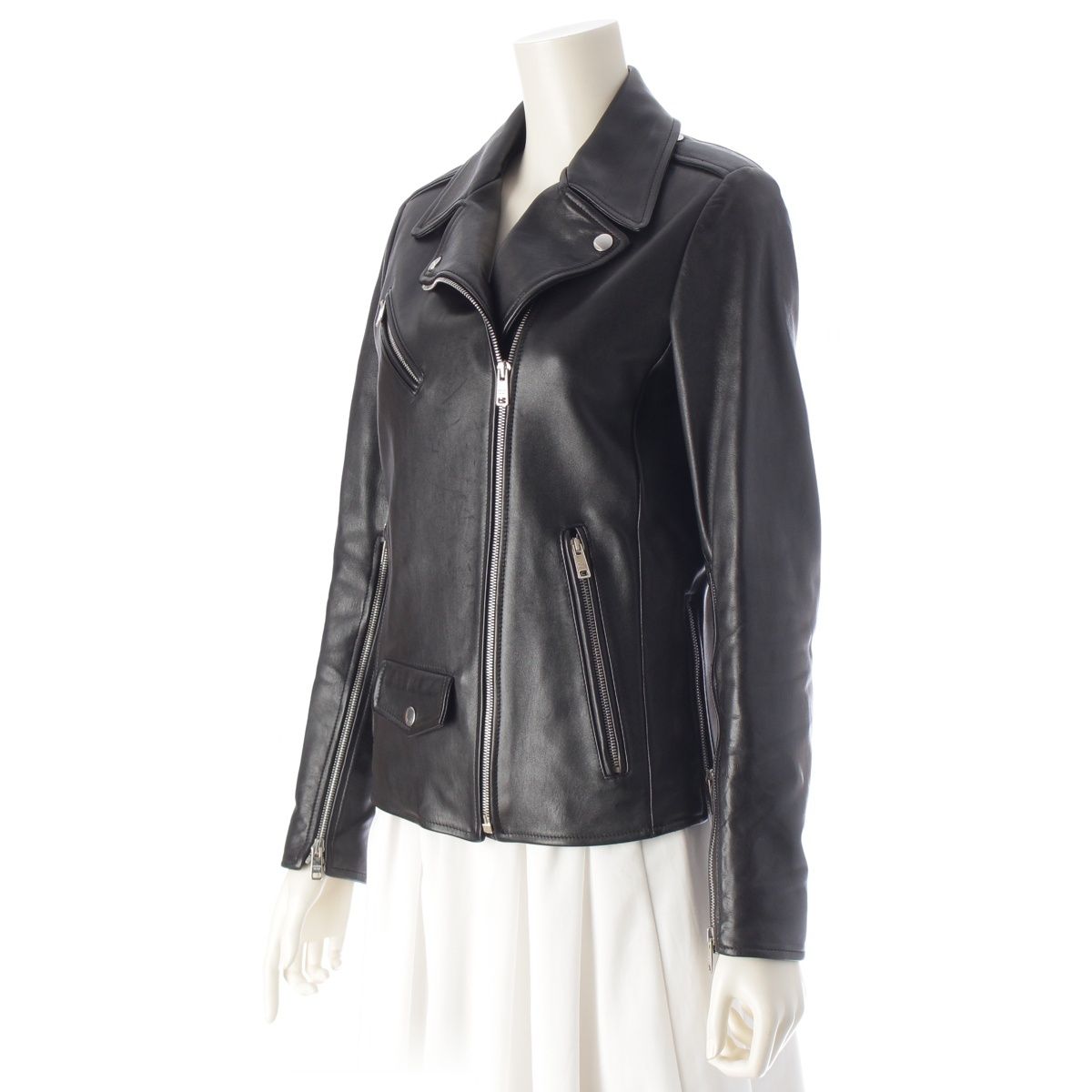 Prada Nappa Leather Triangle Patch Rider's Jacket Black 38 — view 2