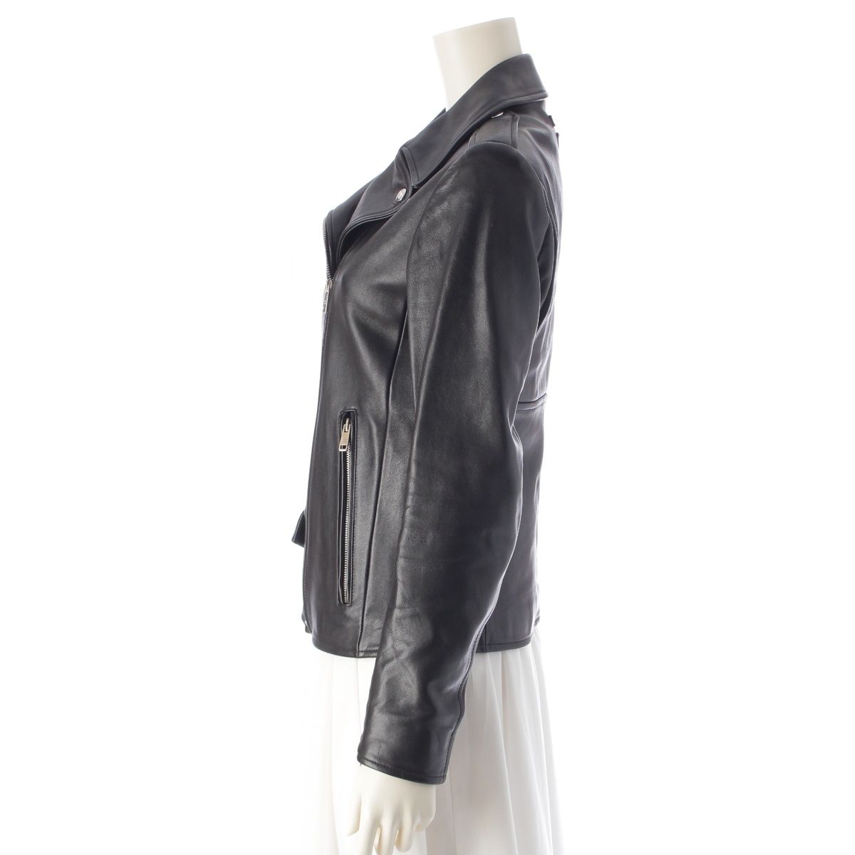 Prada Nappa Leather Triangle Patch Rider's Jacket Black 38 — view 3