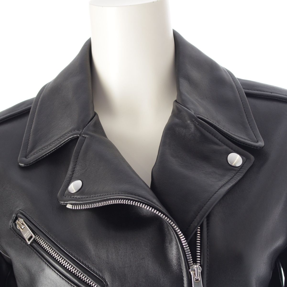 Prada Nappa Leather Triangle Patch Rider's Jacket Black 38 — view 5
