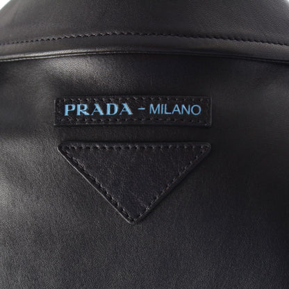 Prada Nappa Leather Triangle Patch Rider's Jacket Black 38 — view 7