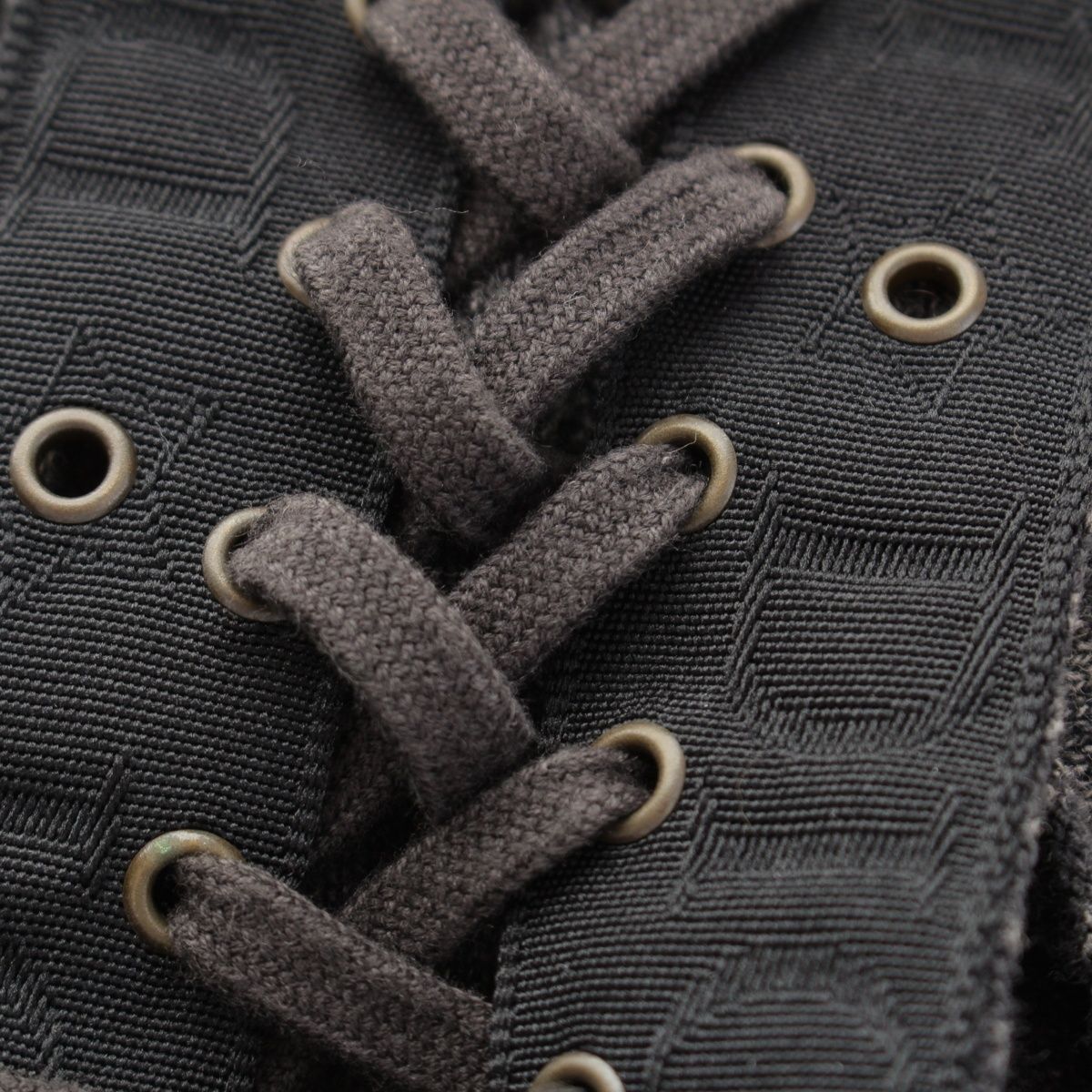 Dior Cotton Galliano Lace Up Logo Half Zip Knit Top Gray Sweater — view 9