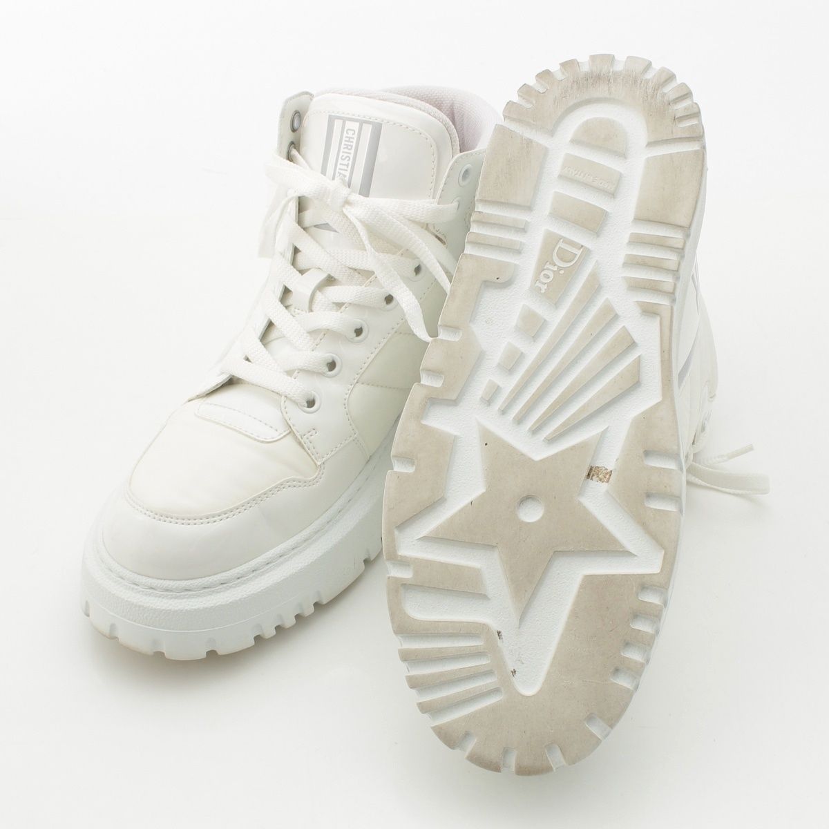 Dior High Cut Sneakers Shoes D-player White — view 5
