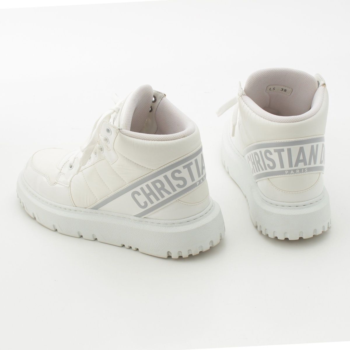 Dior High Cut Sneakers Shoes D-player White — view 4